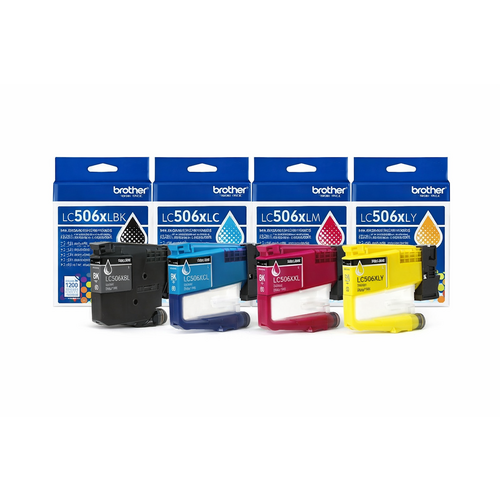 Brother LC506XL Ink Cartridges High Yield Pack of 4 - Genuine OEM
