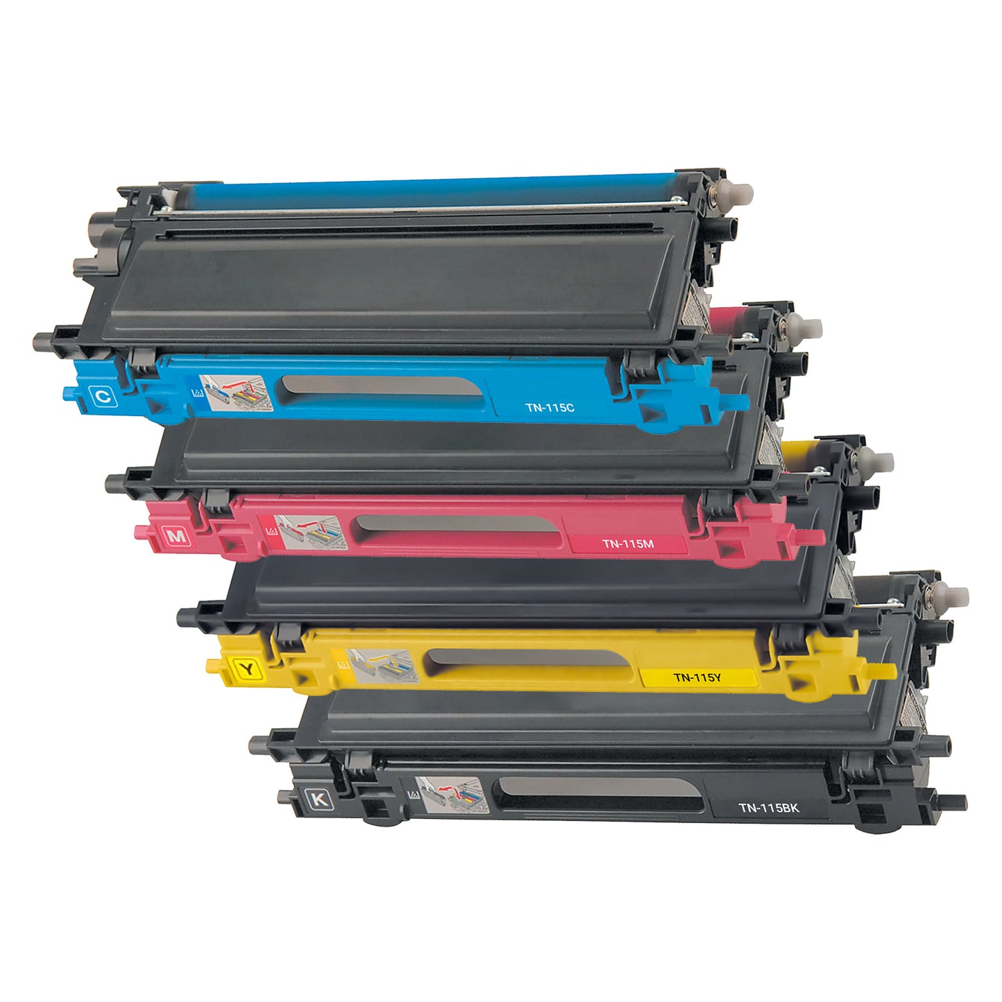 Brother TN115 Toner Cartridges High Yield Pack of 4 - Remanufactured