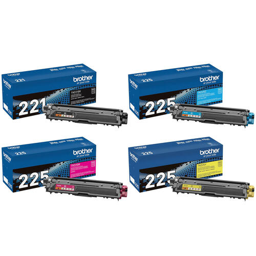 Brother TN221 TN225 Toner Cartridge - Genuine OEM