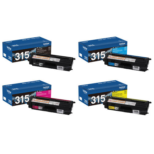 Brother TN315 Toner Cartridges High Yield Pack of 4 - Genuine OEM