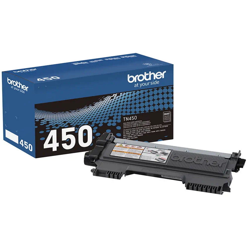 Brother TN450 Black Toner Cartridge High Yield - Genuine OEM