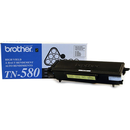 Brother TN580 Black Toner Cartridge High Yield - Genuine OEM