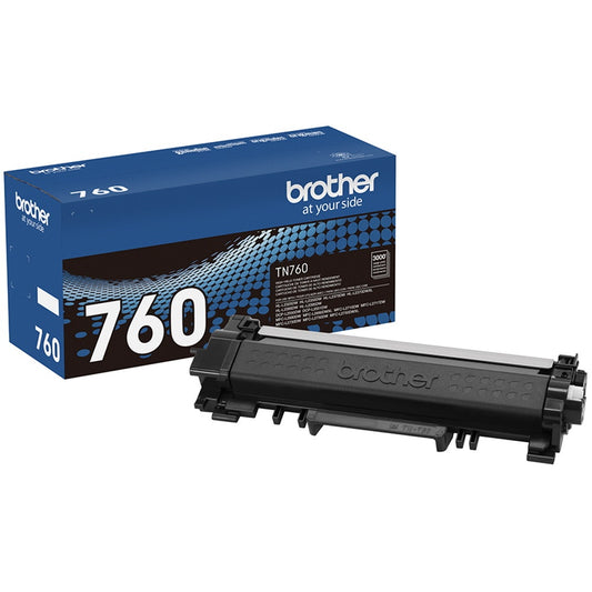 Brother TN760 Black Toner Cartridge High Yield - Genuine OEM