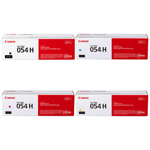 Canon 054H Toner Cartridges High Yield Pack of 4 - Genuine OEM