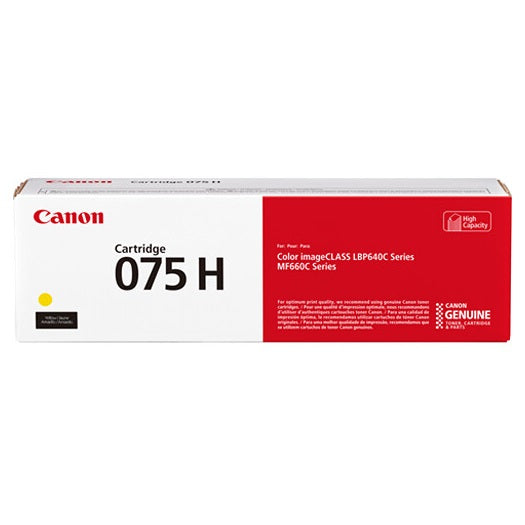Canon 075H 6366C001 Yellow Toner Cartridge High Yield - Genuine OEM