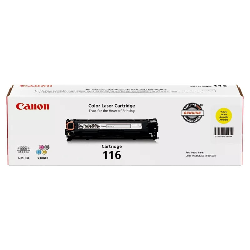 Canon 116 1977B001AA Yellow Toner Cartridge - Genuine OEM