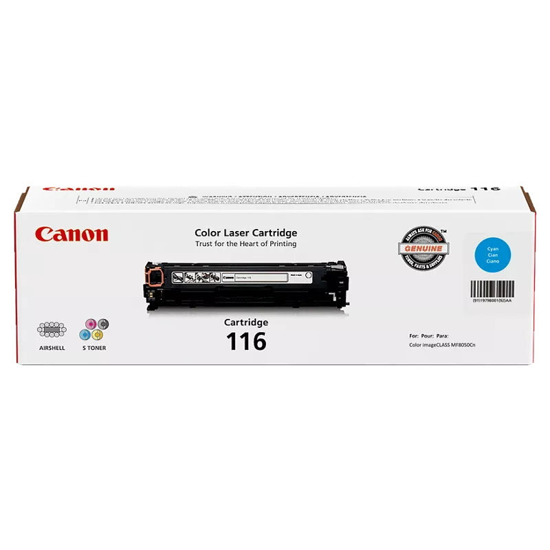 Canon 116 1979B001AA Cyan Toner Cartridge - Genuine OEM