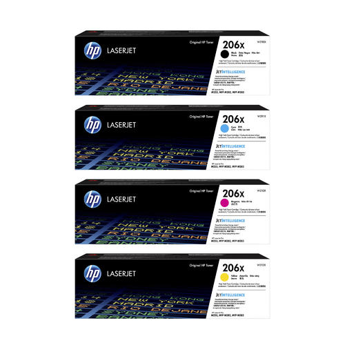 HP 206X Toner Cartridges High Yield Pack of 4 - Genuine OEM