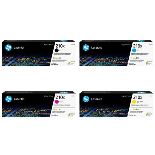 HP 210X Toner Cartridges High Yield Pack of 4 - Genuine OEM