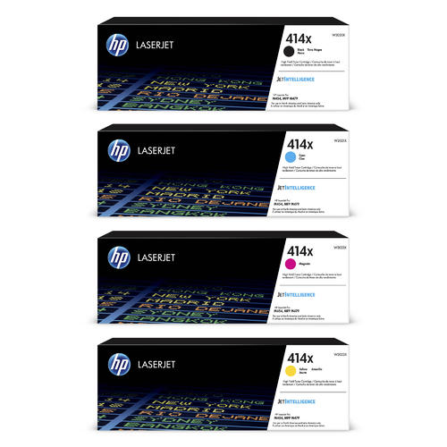 HP 414X Toner Cartridges High Yield Pack of 4 - Genuine OEM