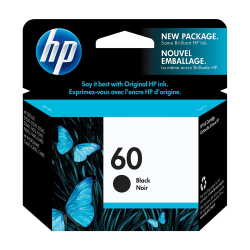 HP 60 CC640WN Black Ink Cartridge - Genuine OEM