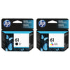 HP 61 Black and Tri-Color Ink Cartridges Pack of 2 - Genuine OEM