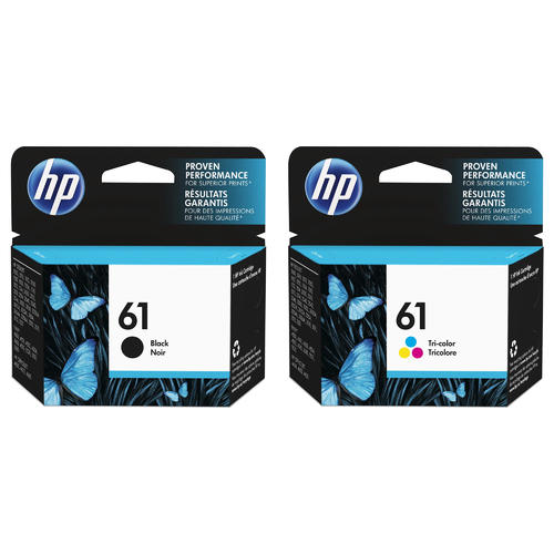 HP 61 Black and Tri-Color Ink Cartridges Pack of 2 - Genuine OEM