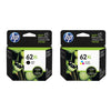 HP 62XL Black and Tri-Color Ink Cartridges High Yield Pack of 2 - Genuine OEM