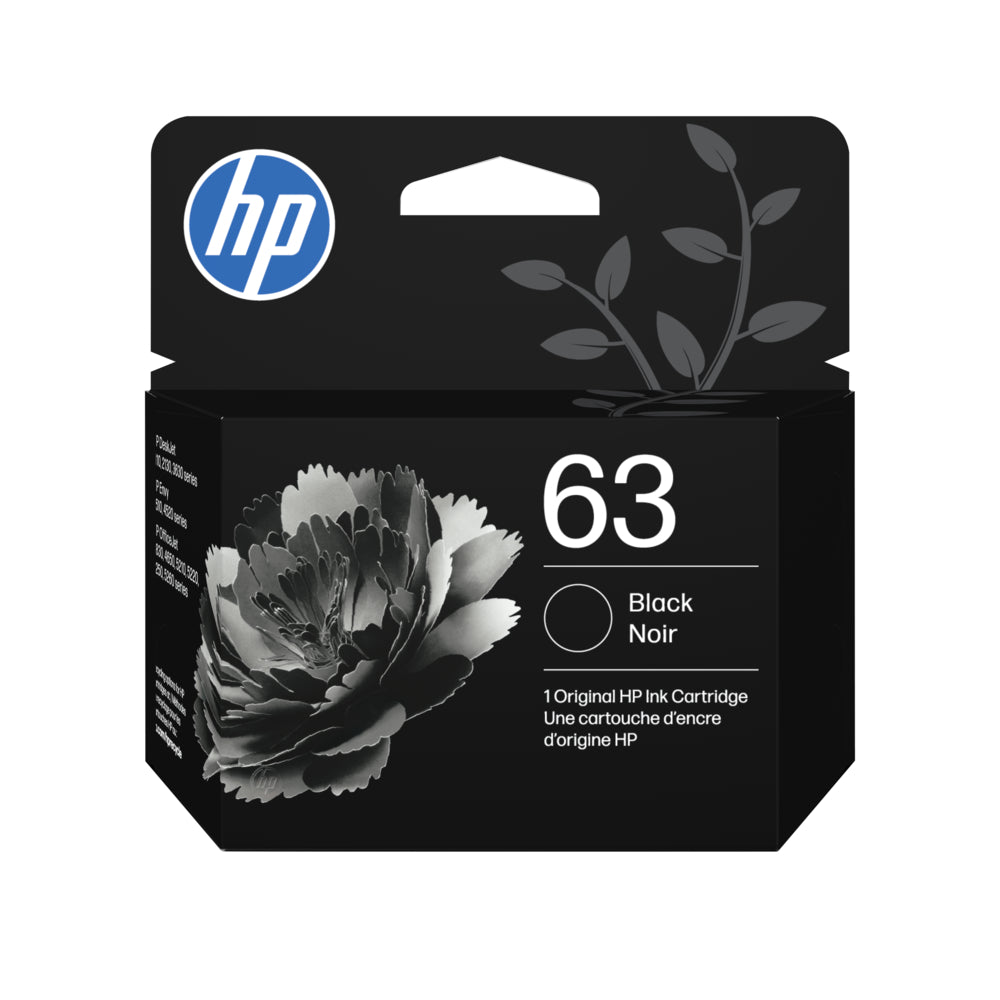 HP 63 F6U62AN Black Ink Cartridge - Genuine OEM