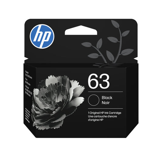 HP 63 F6U62AN Black Ink Cartridge - Genuine OEM