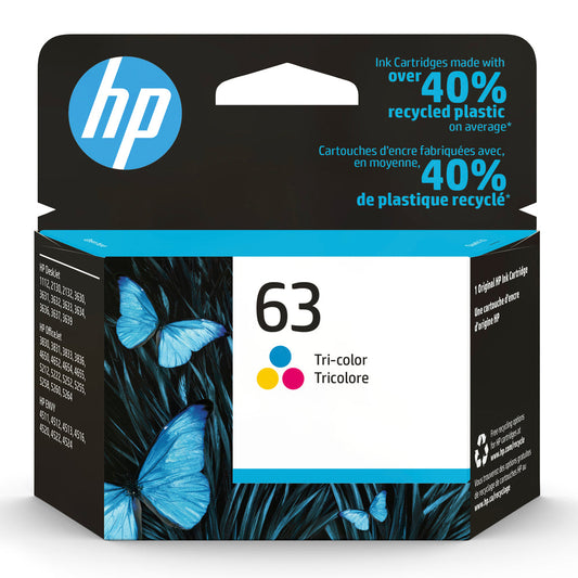 HP 63 F6U61AN Original Tri-Color Ink Cartridge - Genuine OEM