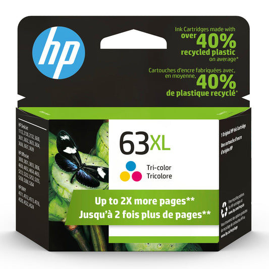 HP 63XL F6U63AN Tri-Color Ink Cartridge High Yield - Genuine OEM