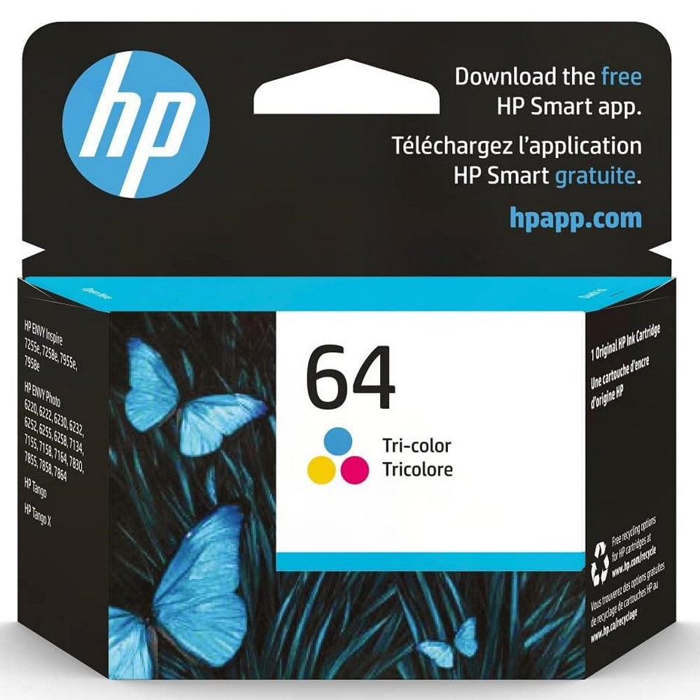 HP 64 N9J89AN Tri-Color Ink Cartridge - Genuine OEM