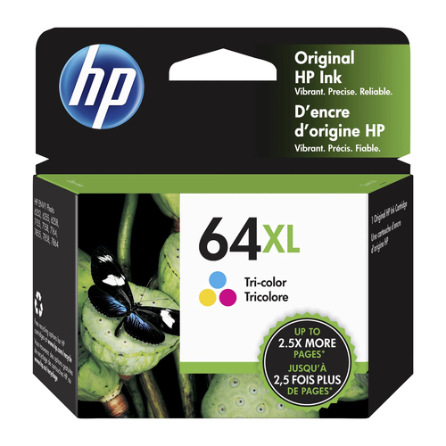 HP 64XL N9J91AN Tri-Color Ink Cartridge High Yield - Genuine OEM