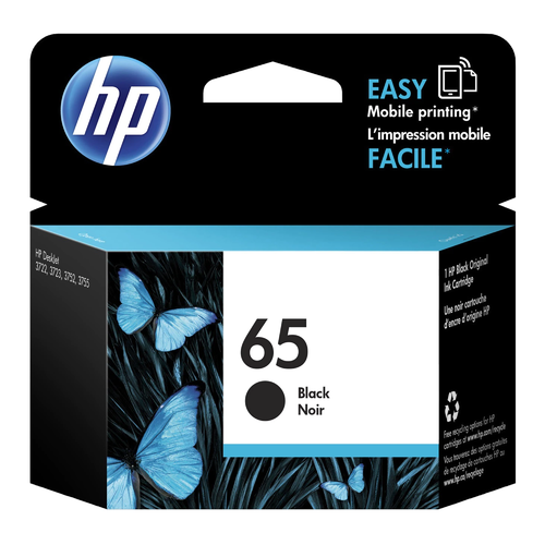 HP 65 N9K02AN Black Ink Cartridge - Genuine OEM