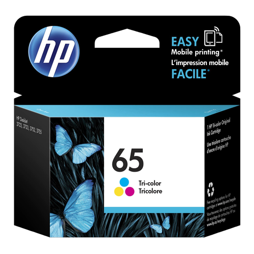 HP 65 N9K01AN Tri-Color Ink Cartridge - Genuine OEM