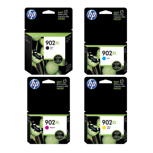 HP 902XL Ink Cartridges High Yield Pack of 4 - Genuine OEM