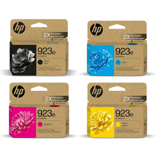 HP 923e EvoMore Ink Cartridges High Yield Pack of 4 - Genuine OEM