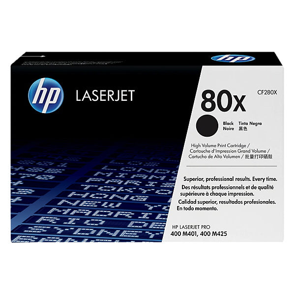 HP 80X CF280X Black Toner Cartridge High Yield - Genuine OEM