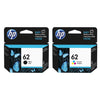 HP 62 Black and Tri-Color Ink Cartridges Pack of 2 - Genuine OEM