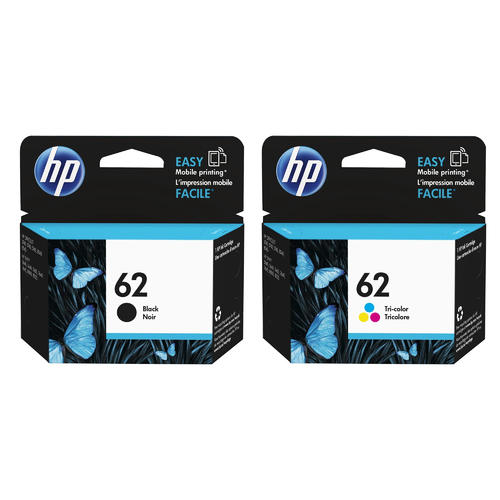 HP 62 Black and Tri-Color Ink Cartridges Pack of 2 - Genuine OEM