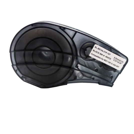 Brady M21-187-C-342-WT Vinyl Label Tape (Black on White)