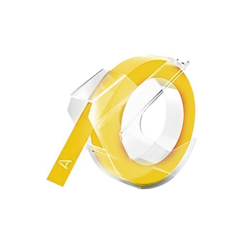 Dymo 520108 LT Embossing Labels 3/8" x 9.8', White on Yellow